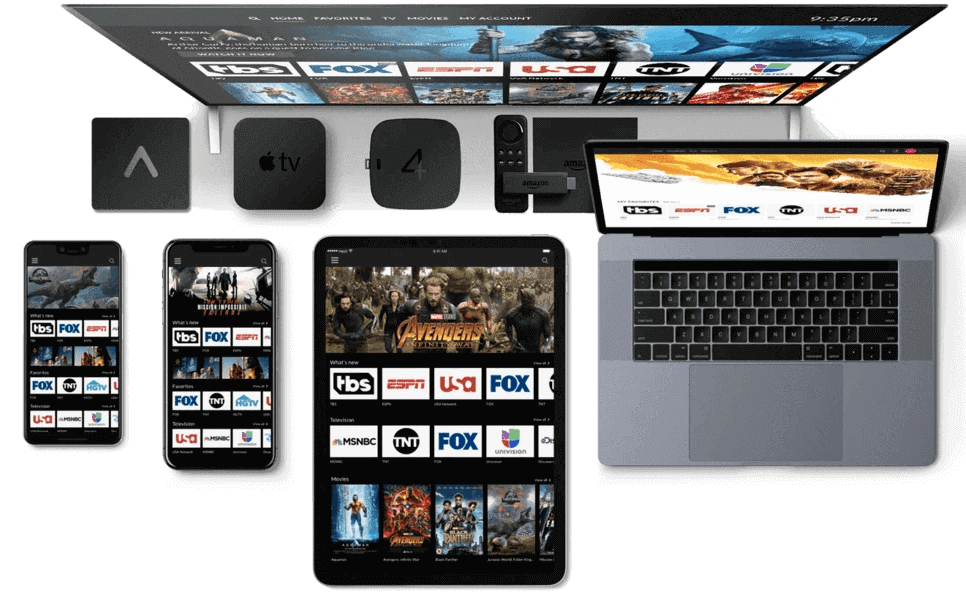 IPTV Fiesta running on a smart TV, tablet and phone